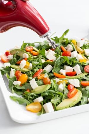 Arugula Caprese Salad on a plate
