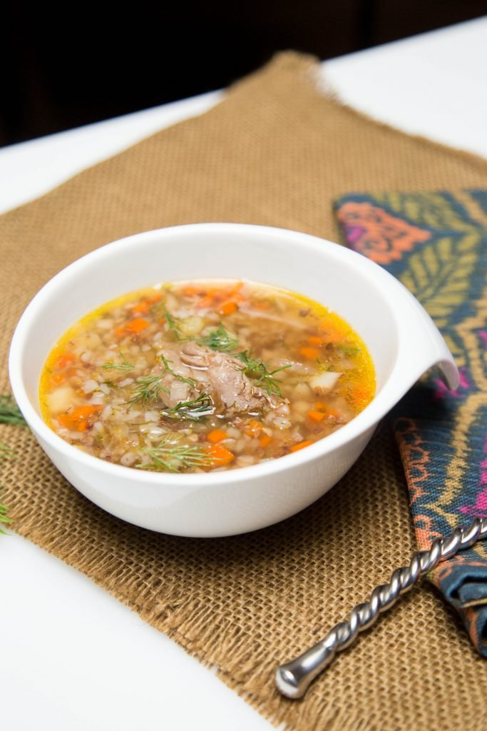 Healthy Buckwheat Soup in a bowl