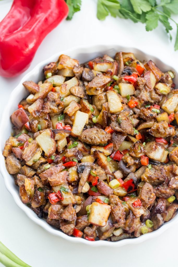 Casserole on a serving tray