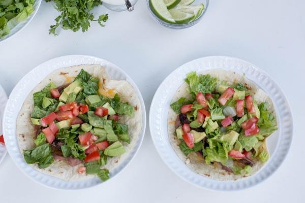 2 Tortilla Salads on plates