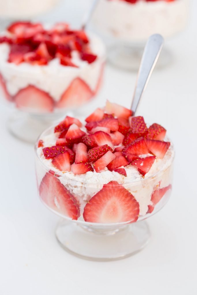 Angel Fruit Dessert in a small glass bowl