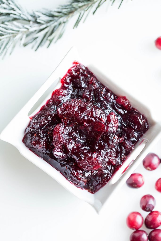 Easy Cranberry Sauce in a little bowl