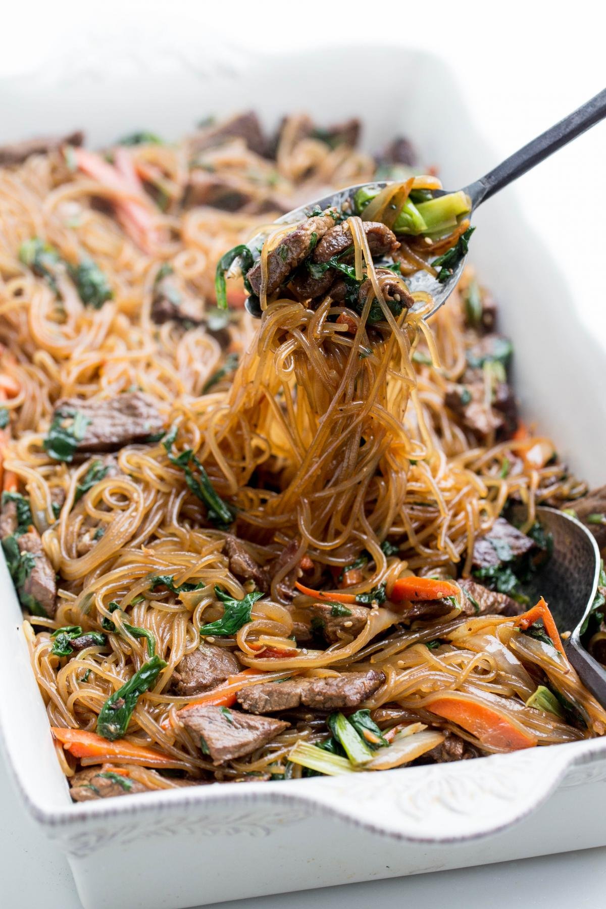 Japchae (Korean Stir-Fried Glass Noodles) - Momsdish