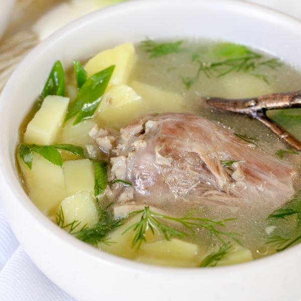 Turkey Neck Soup in a bowl