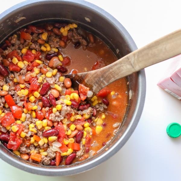 All ingredients inside a slow cooker.