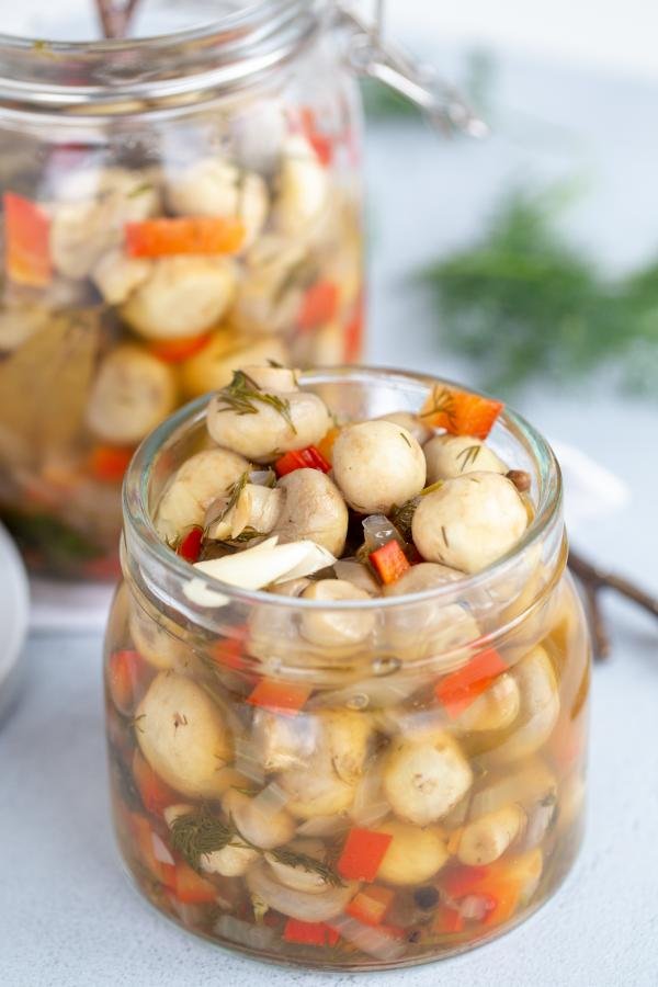 Marinated Mushrooms in a jar