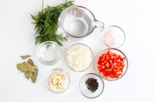 Ingredients for mushroom marinate