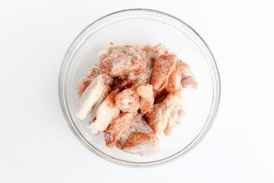 Chicken wings with spices on a bowl