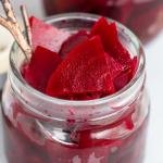 Pickled beets in a jar