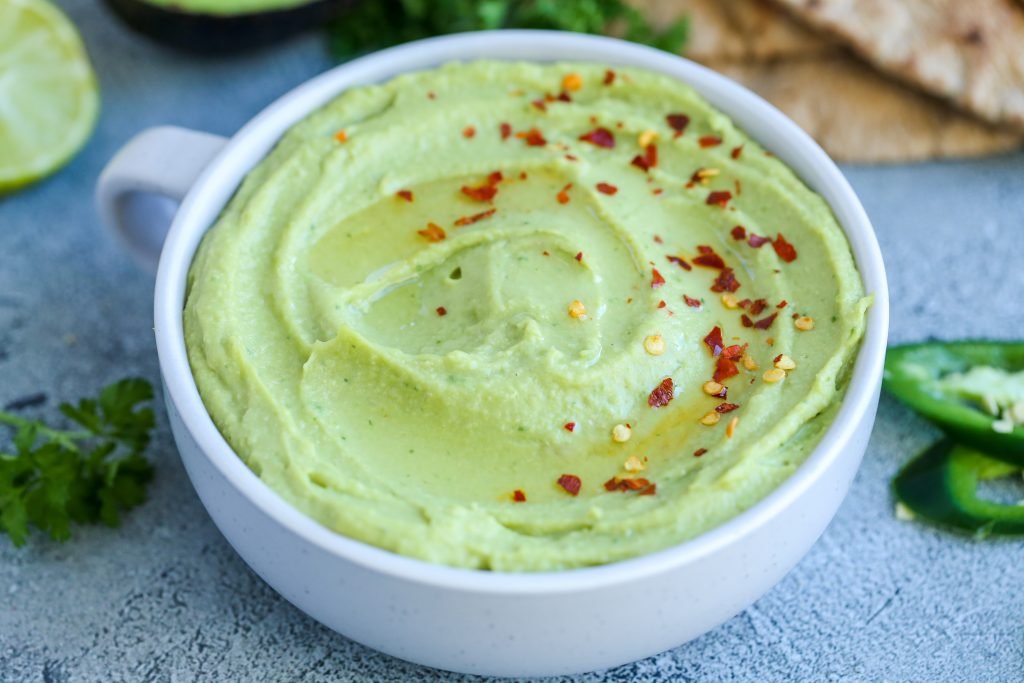 Avocado Hummus in a bowl