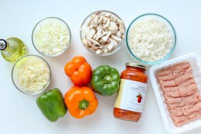 Ingredients for stuffed bell peppers