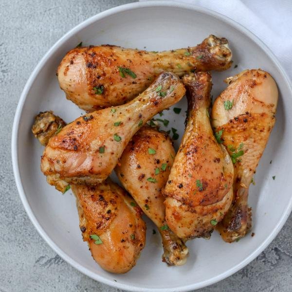 Baked Chicken Legs on a plate