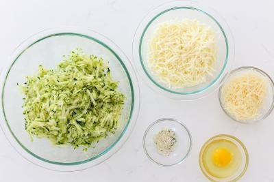 Ingredients for cheesy zucchini bread