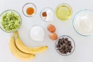 Ingredients for banana zucchini bread