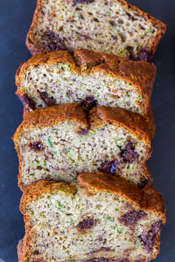 Rebanadas de pan de Calabacín de plátano