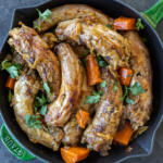 Baked Turkey Necks in a pan.