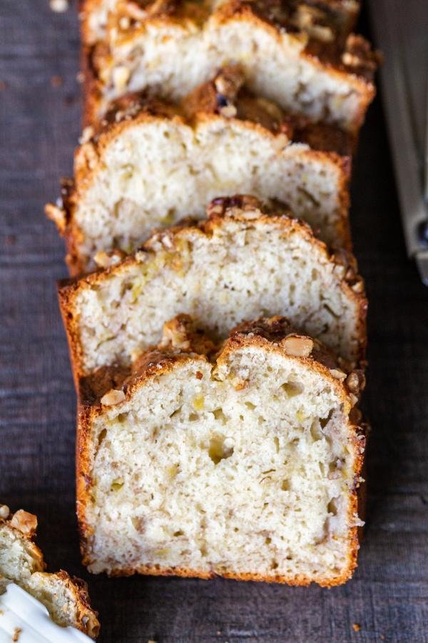 Banana bread slices 