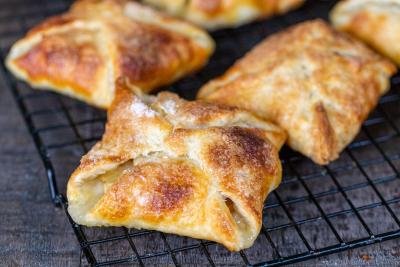 Quick Apple Turnovers on a cooling rack