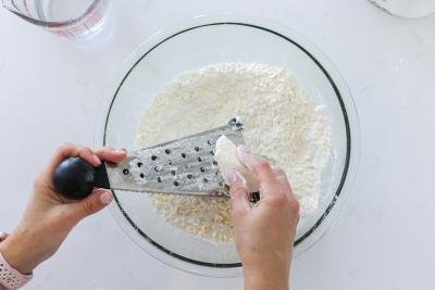 Flour and butter getting grated