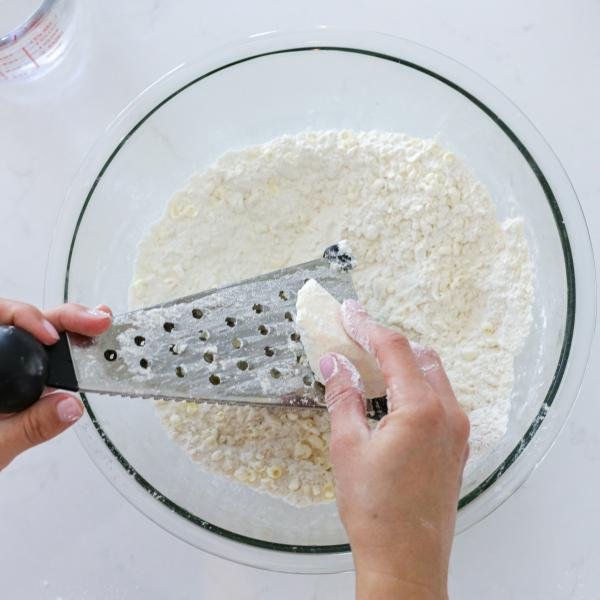 Flour and butter getting grated