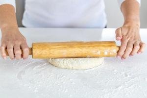 Puff pastry dough on the counter