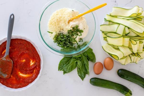 Ingredients for lasagna roll ups