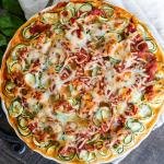 Zucchini Lasagna Roll-Ups in a plate