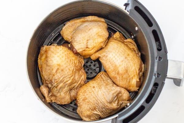 Chicken thighs in an air fryer