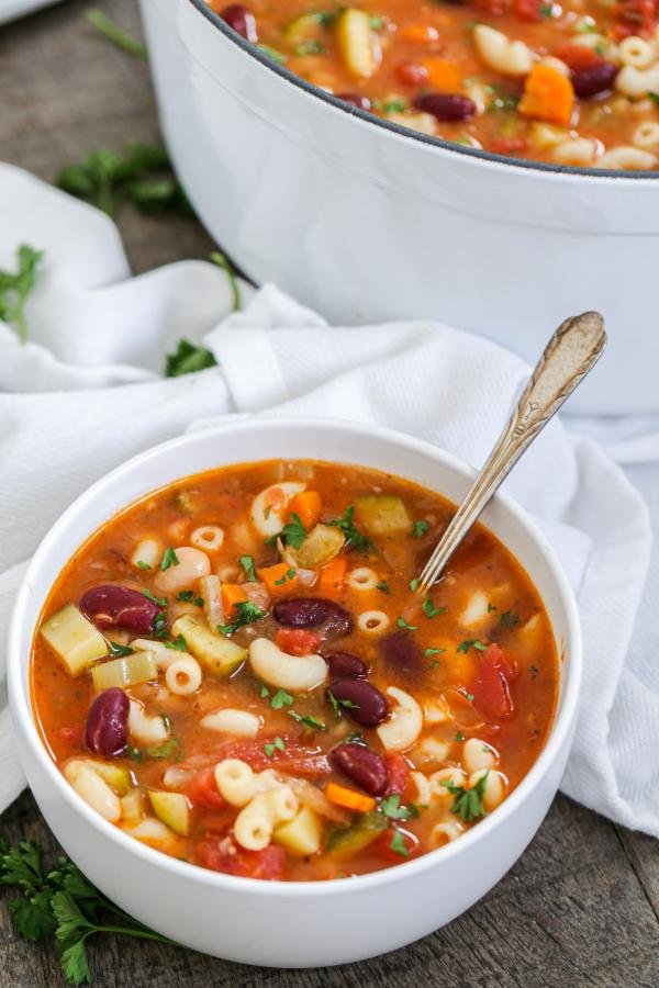 Minestrone Soup in a bowl