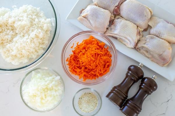 Ingredients for stuffed chicken thighs 
