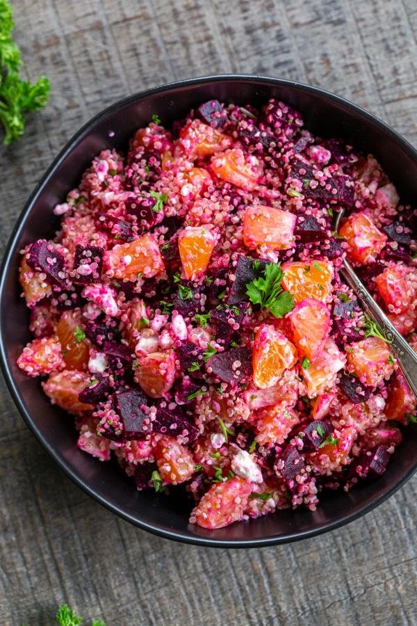 Beet Quinoa Salad in a bowl