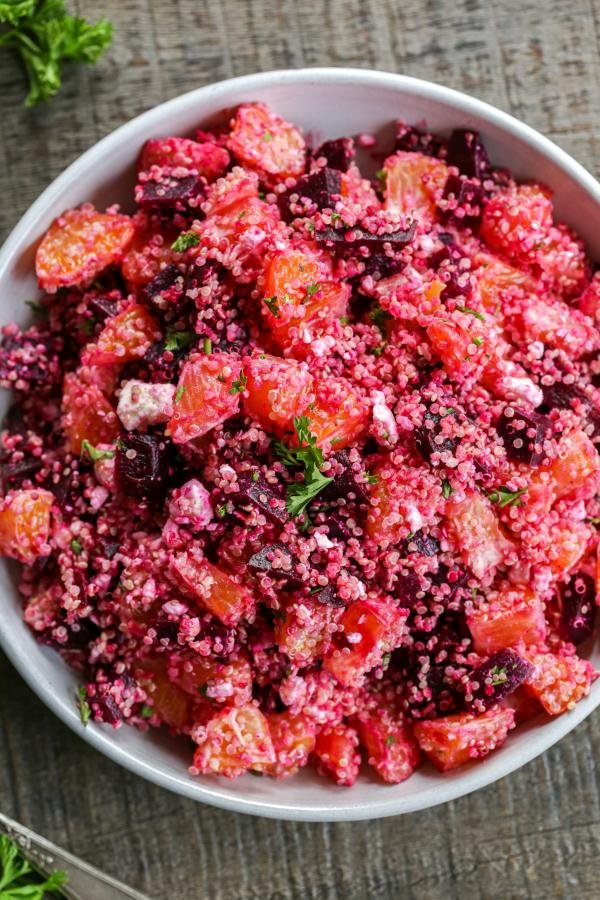 Beet Quinoa Salad in a bowl