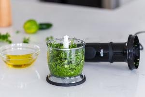 Chimichurri Sauce ingredients in the blender