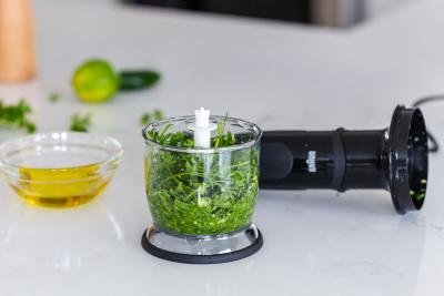 Chimichurri Sauce ingredients in the blender