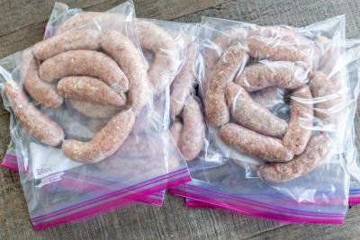 Made sausages in a ziplock