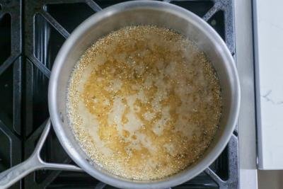 Quinoa cooking in a pot