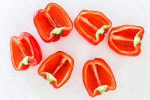 cut peppers into halves