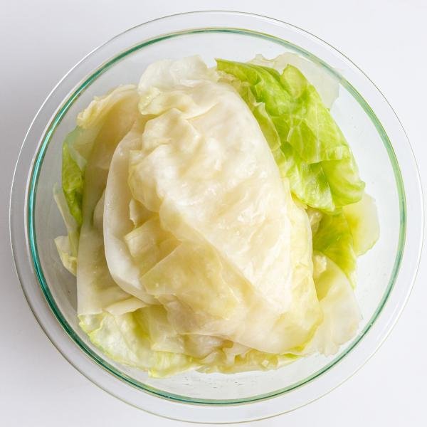 Cabbage leaves in a bowl