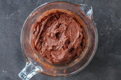 Chocolate Crinkle Cookie dough in a dish.