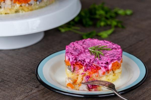 shuba salad on a plate