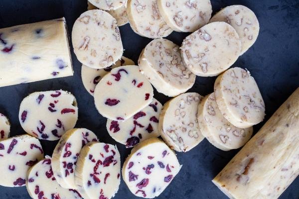 shortbread cookies cut out from the dough