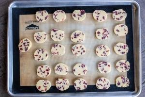 shortbread cookies on a baking sheet