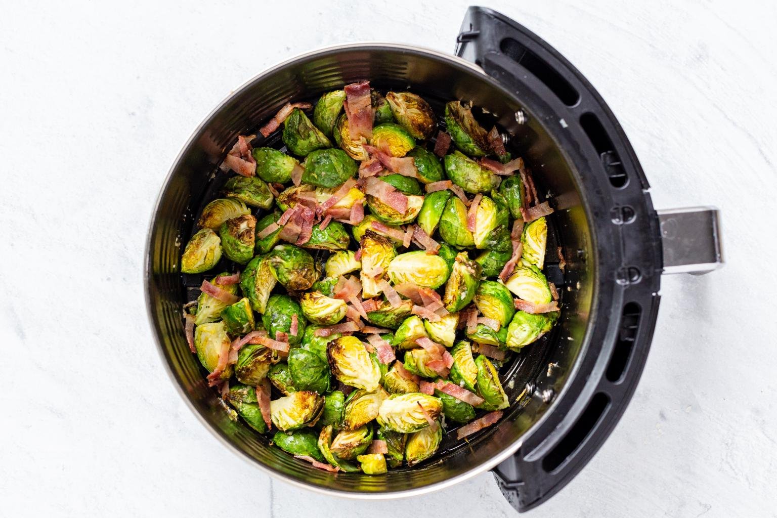Air Fryer Brussels Sprouts with Bacon Momsdish