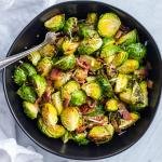 Plate with Brussels Sprouts and bacon