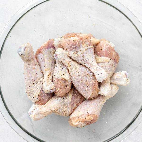 chicken legs coated in seasoning