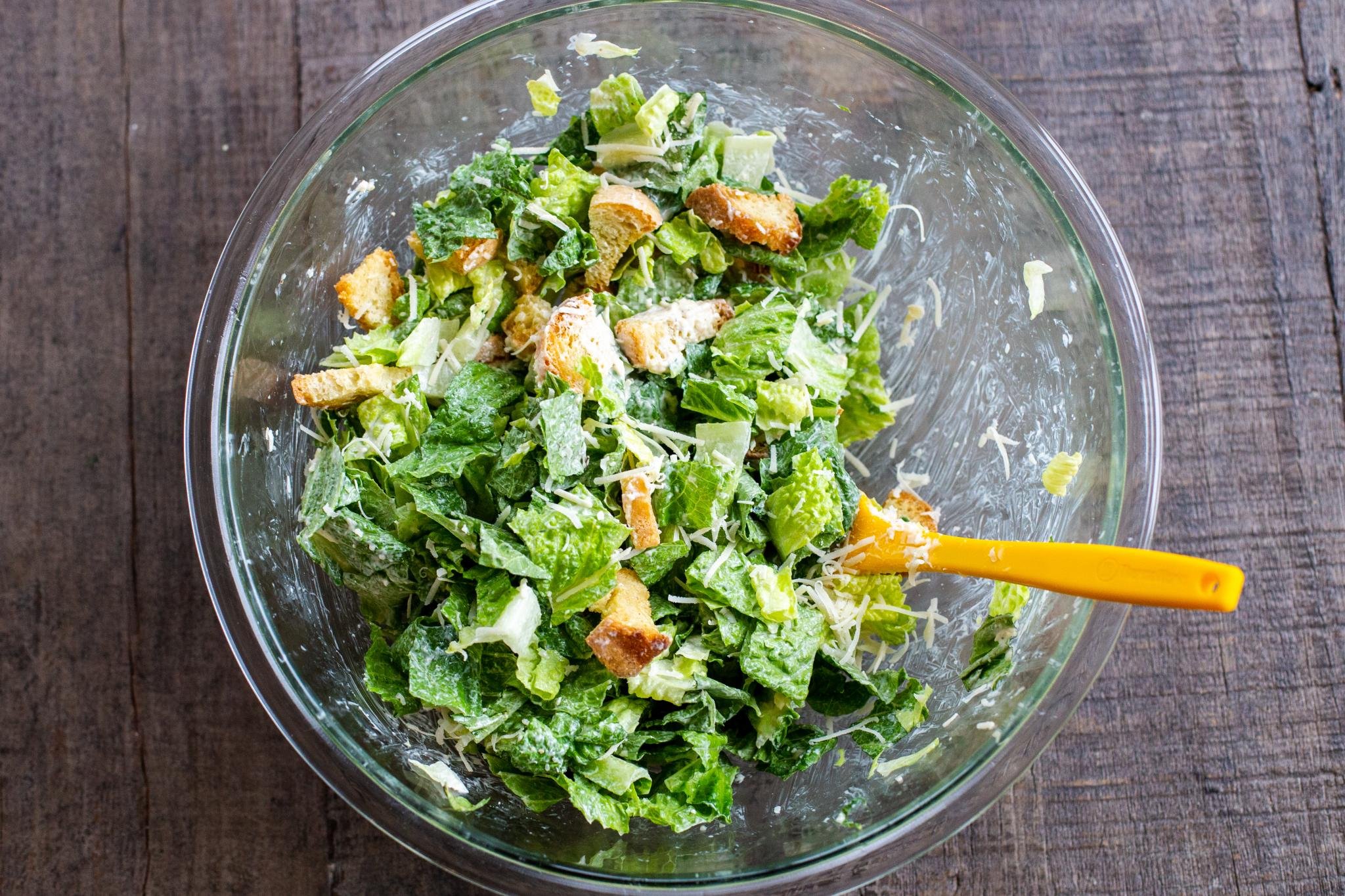 Caesar Salad Recipe Homemade Dressing Momsdish