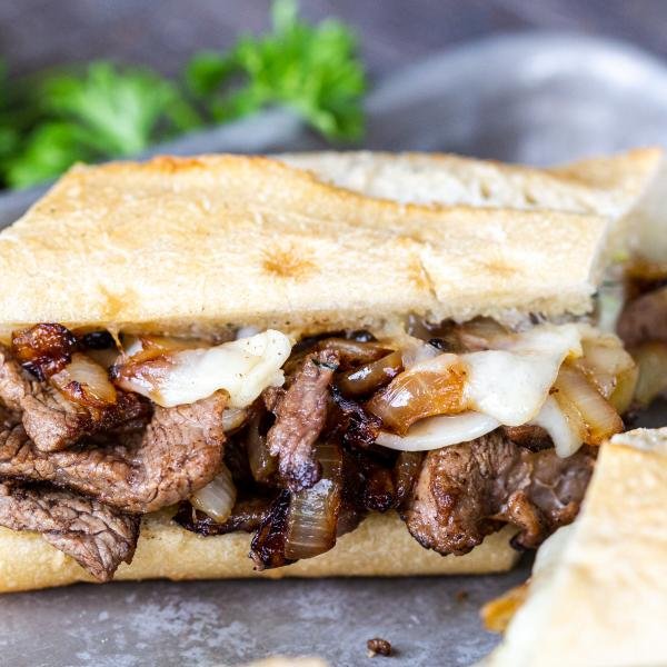 Steak Sandwich on a serving tray