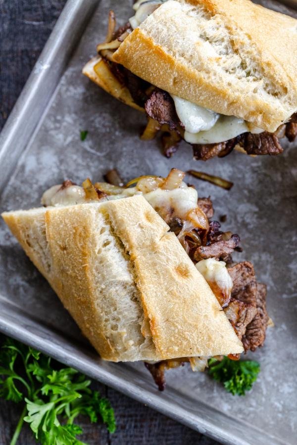 Steak Sandwich on a serving tray