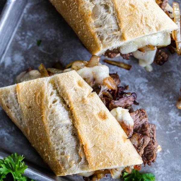 Steak Sandwich on a serving tray