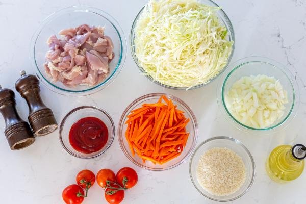 Ingredients for the Braised Cabbage